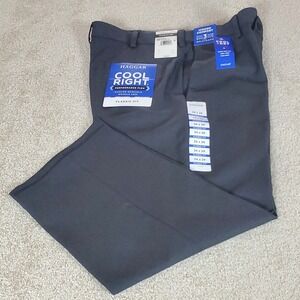 Haggar Men's DK Grey Pants 34X29 Actual Length 24 7/8 See Measurements NWTGS